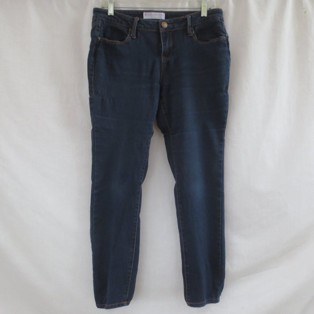 90s No Bo Jeggings Dark Wash Reg Rise Cotton Stretch Skinny Cropped Jr Size 13